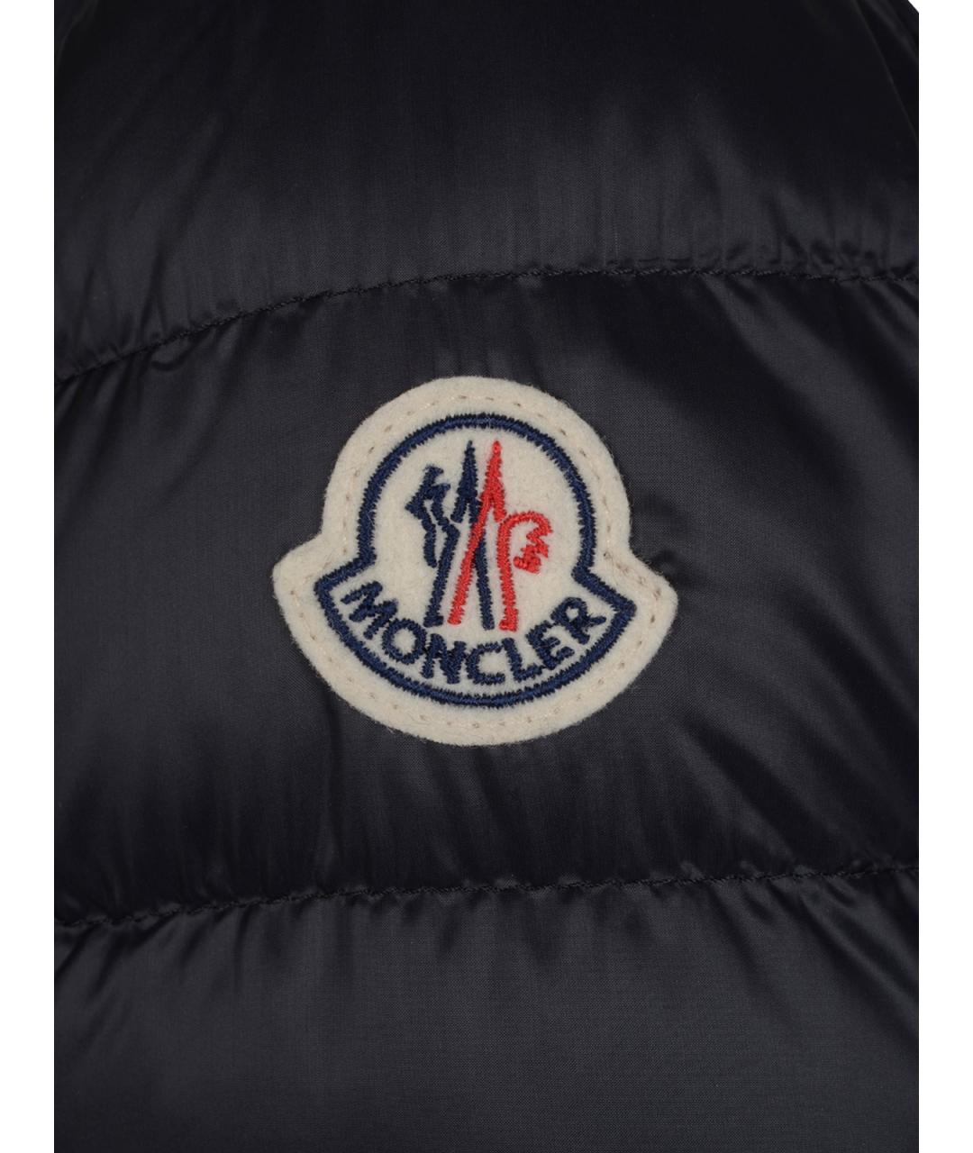 MONCLER Черный синтетический пуховик, фото 3