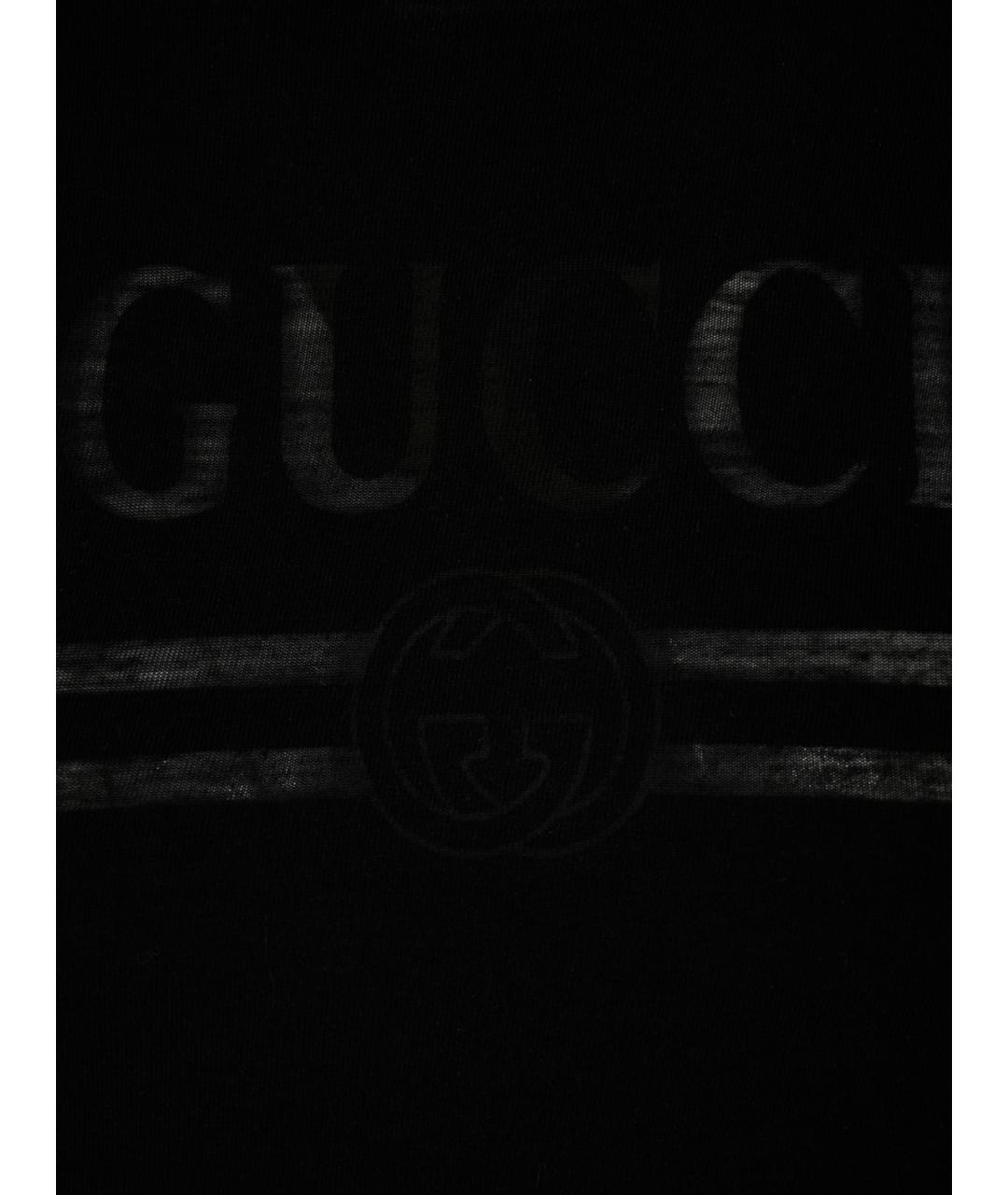 GUCCI Черная хлопковая футболка, фото 3