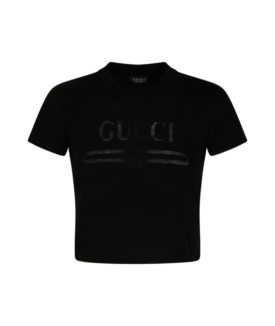 GUCCI Черная хлопковая футболка, фото 1