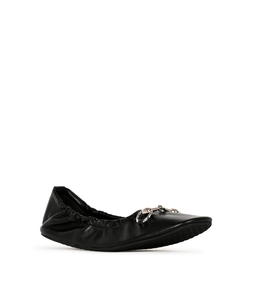 GUCCI Черные кожаные балетки, фото 4
