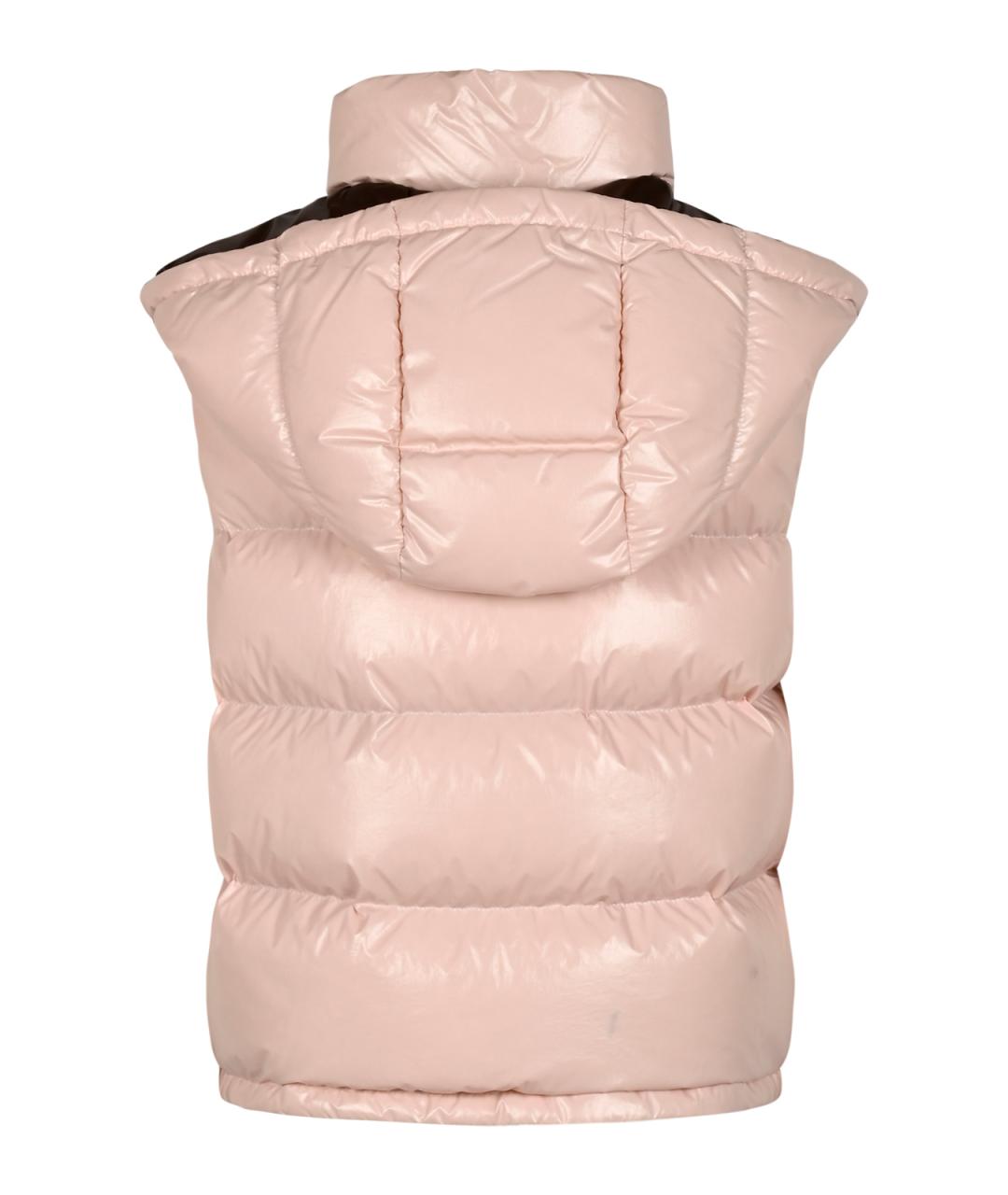 MONCLER Розовый синтетический жилет, фото 4