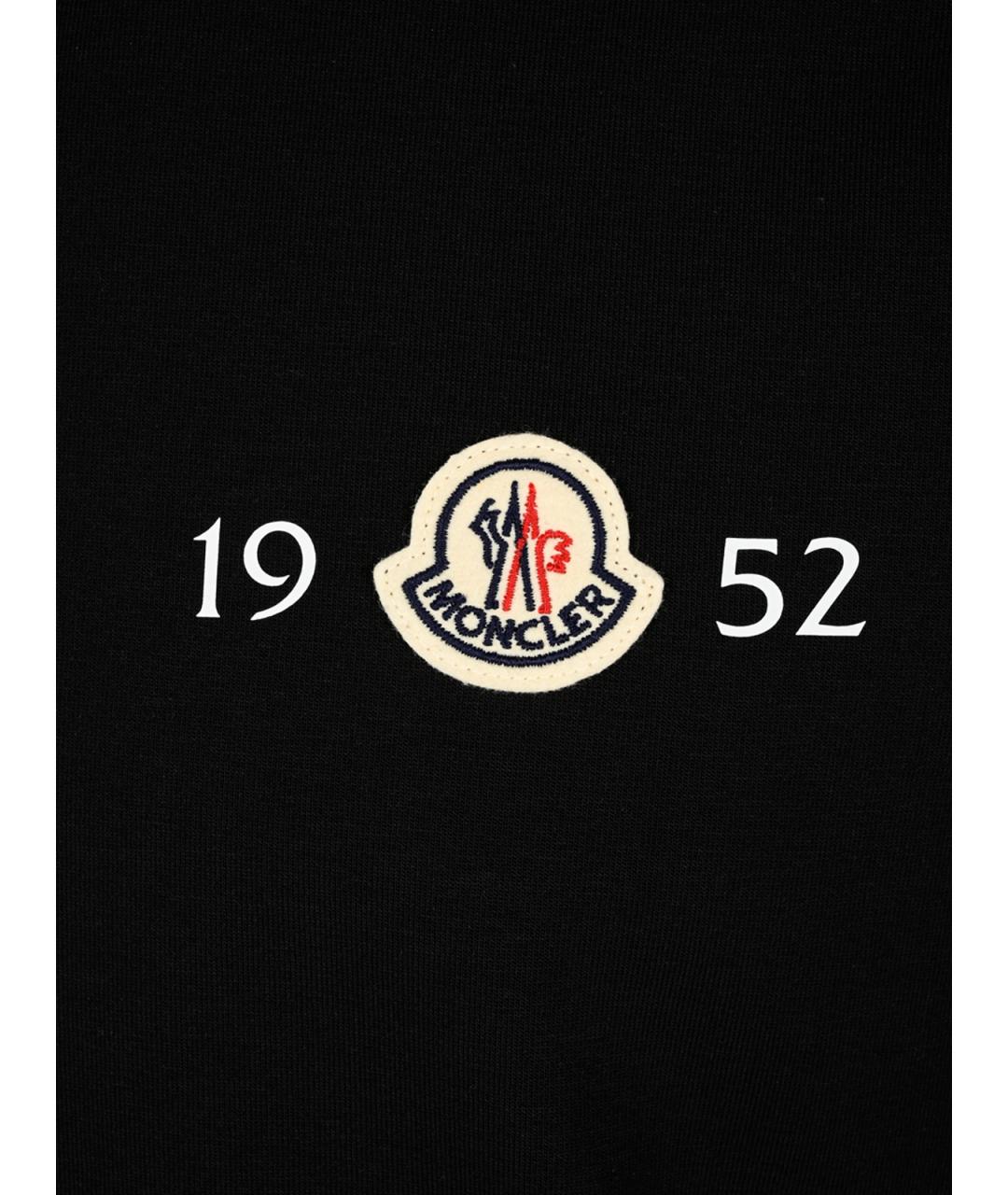 MONCLER Черная хлопковая футболка, фото 3