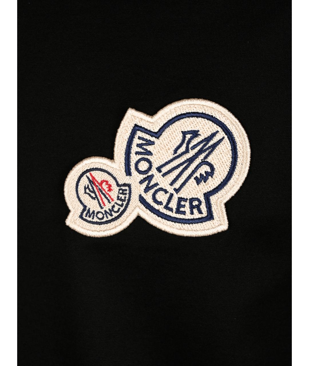 MONCLER Черная хлопковая футболка, фото 3