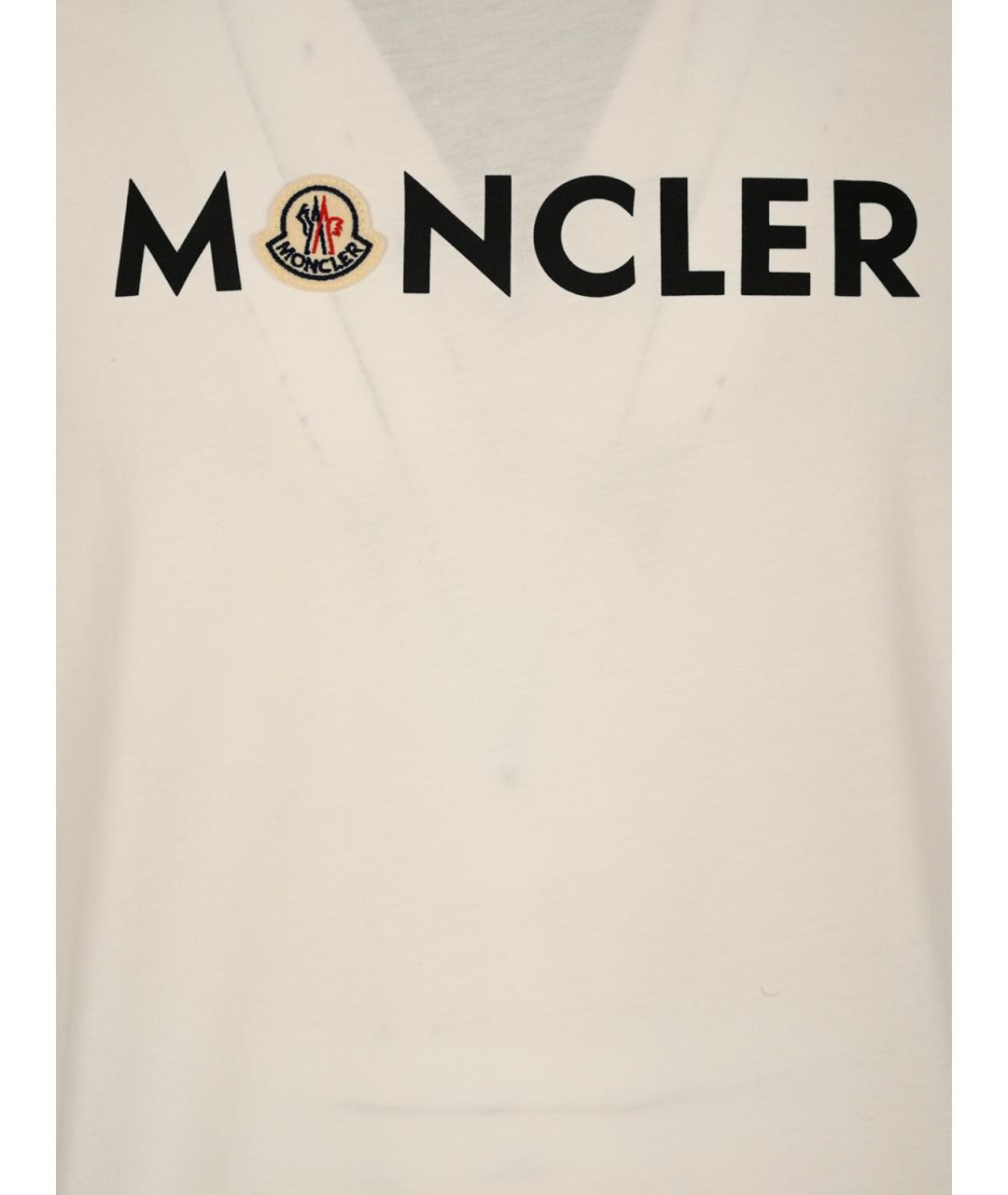 MONCLER Белая хлопковая футболка, фото 3