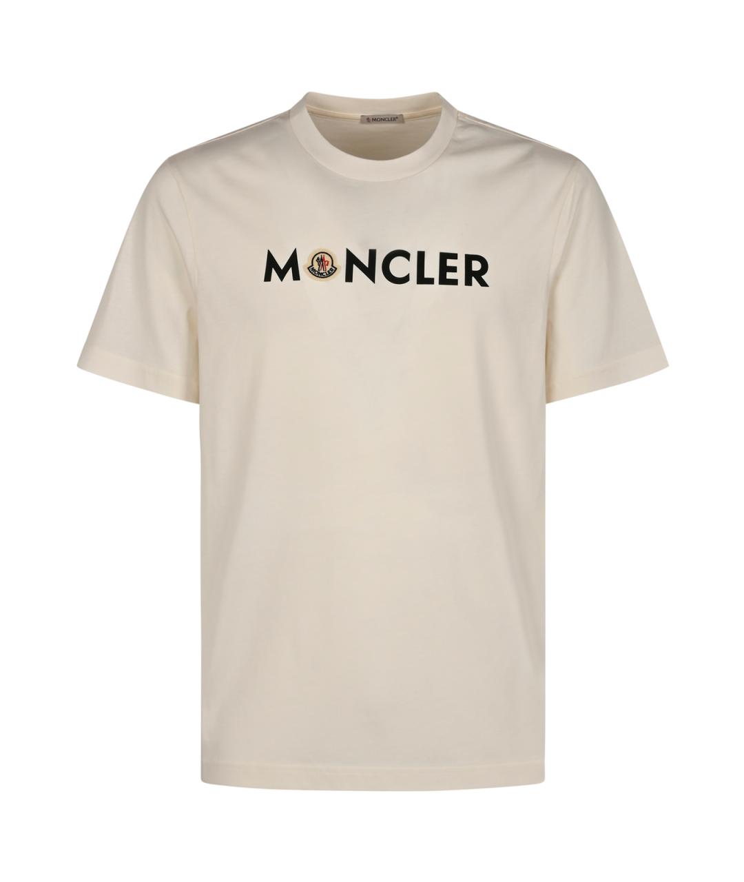 MONCLER Белая хлопковая футболка, фото 1