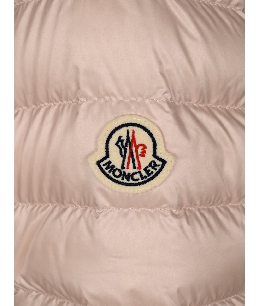 MONCLER Розовый полиамидовый пуховик, фото 3