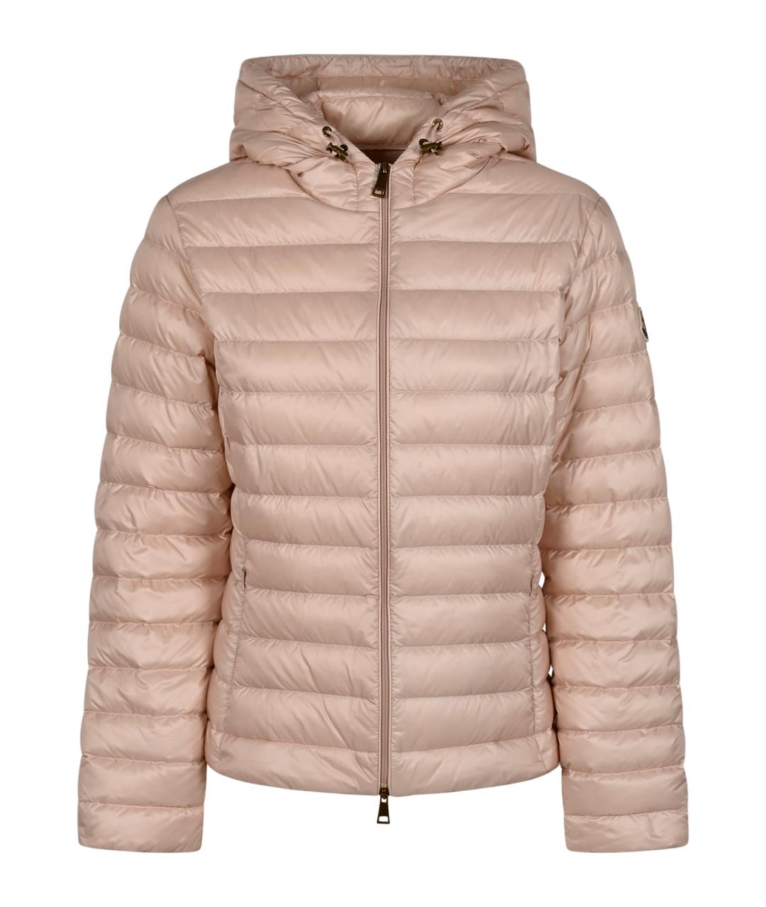 MONCLER Розовый полиамидовый пуховик, фото 1