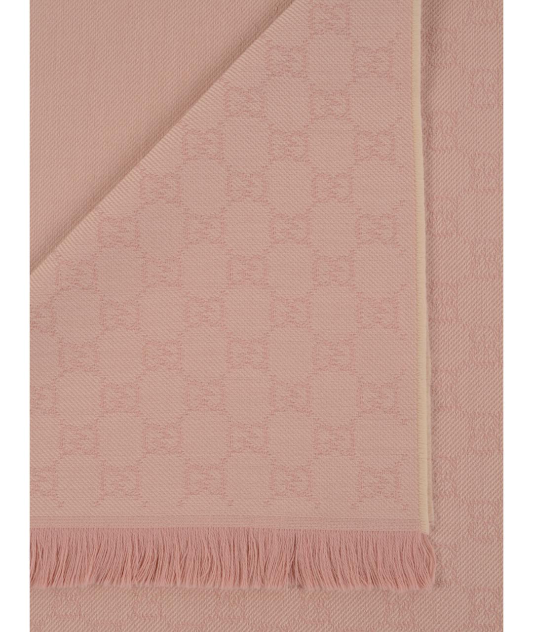 GUCCI Розовый шерстяной шарф, фото 2