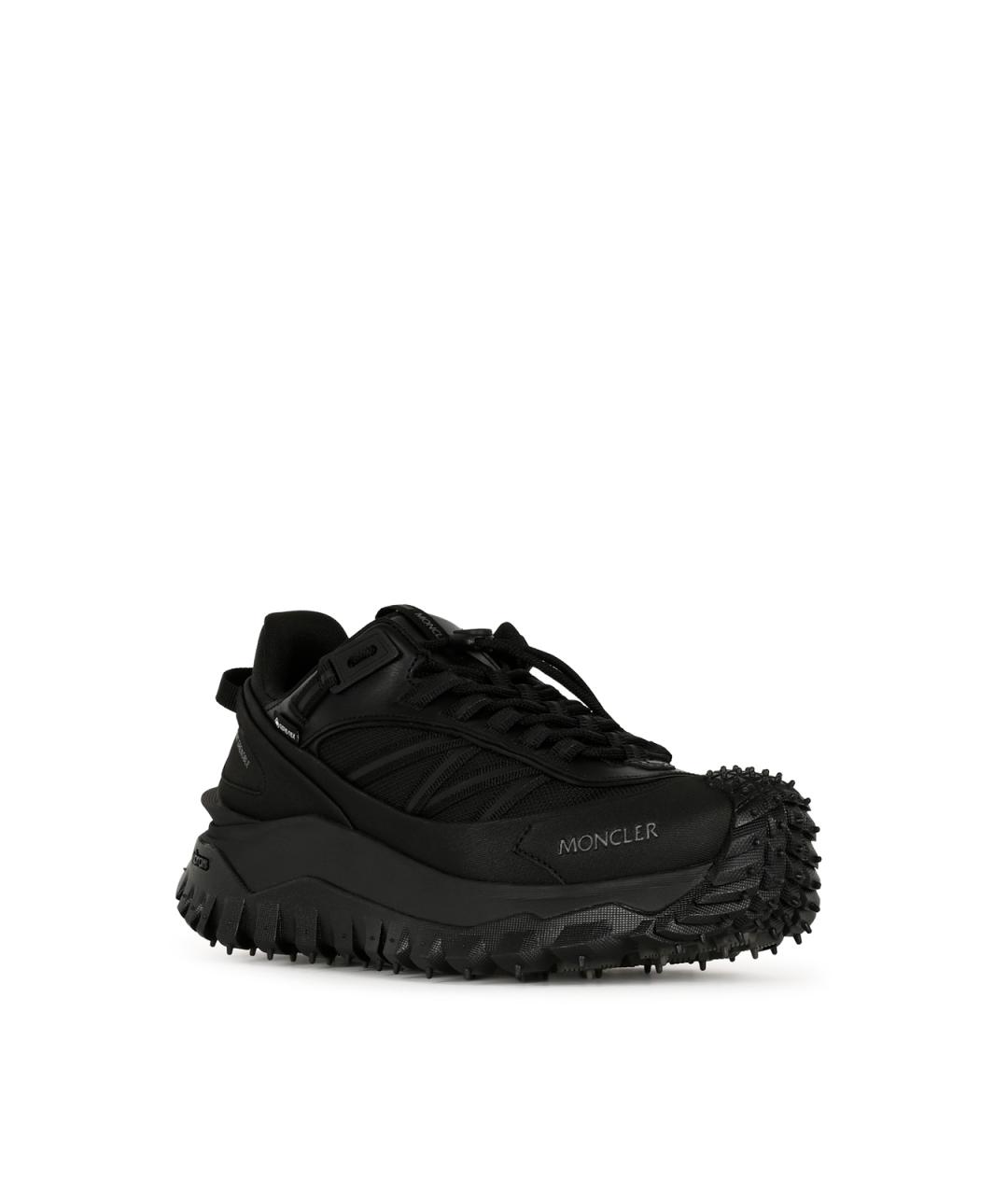MONCLER Черные синтетические низкие кроссовки / кеды, фото 2