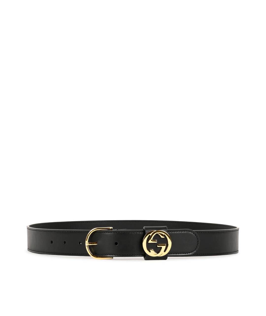 GUCCI Черный кожаный ремень, фото 1