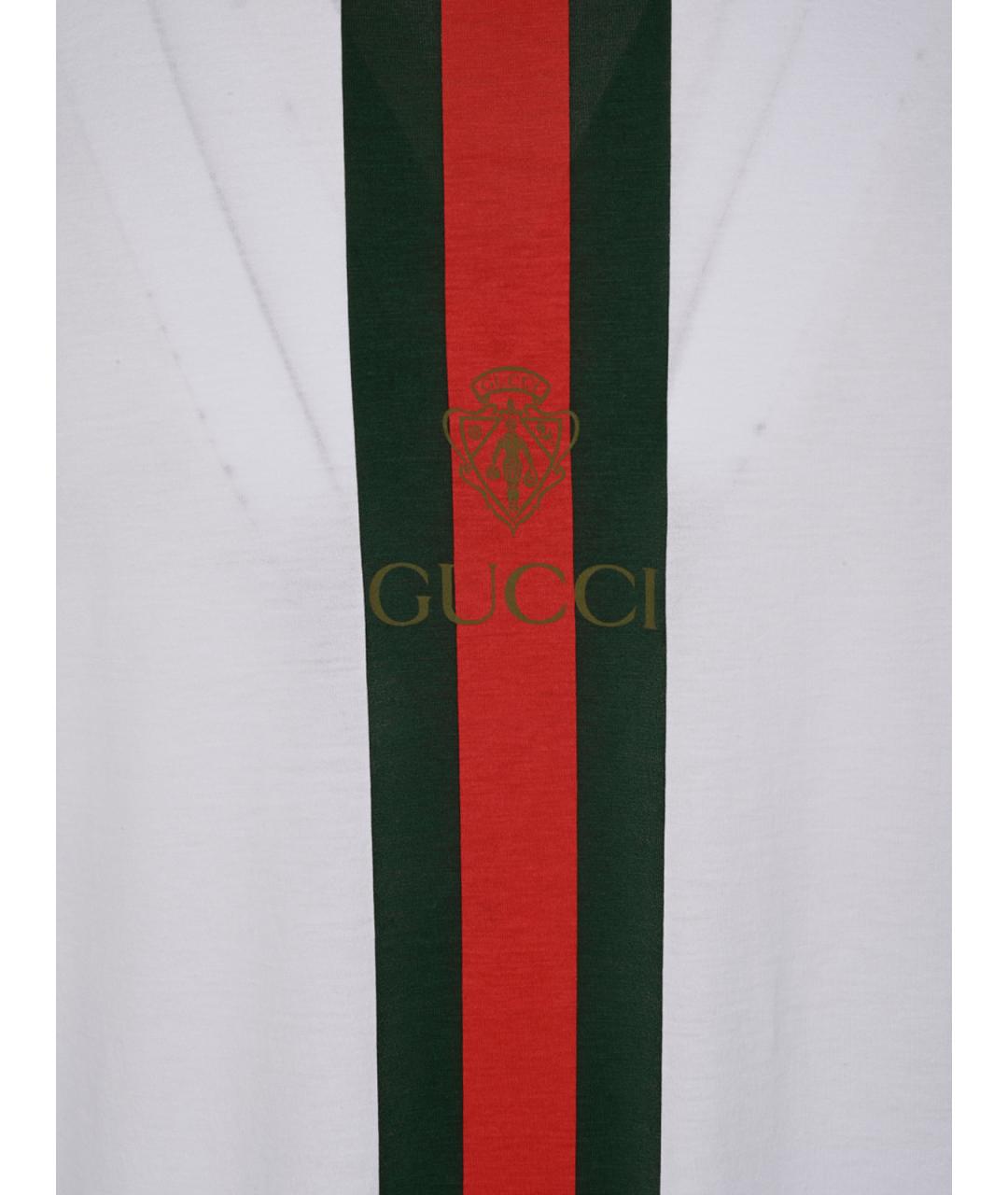 GUCCI Белая хлопковая футболка, фото 6
