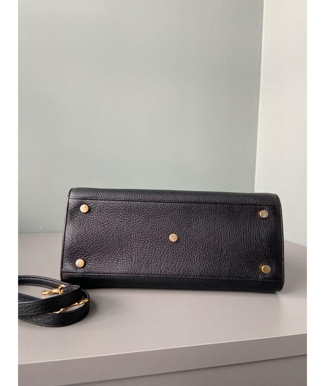 SAINT LAURENT Черная кожаная сумка с короткими ручками, фото 6