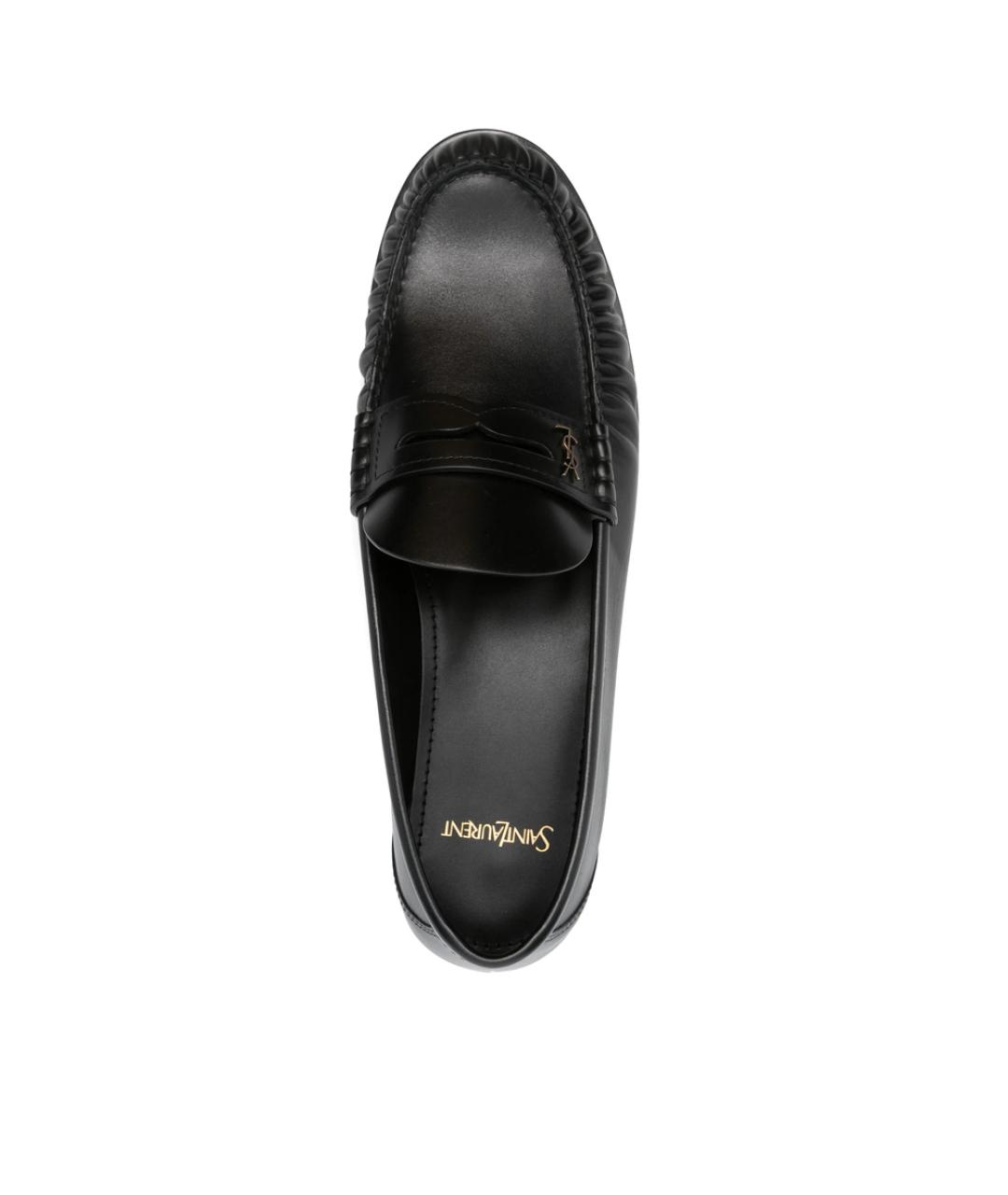 SAINT LAURENT Черные кожаные лоферы, фото 2
