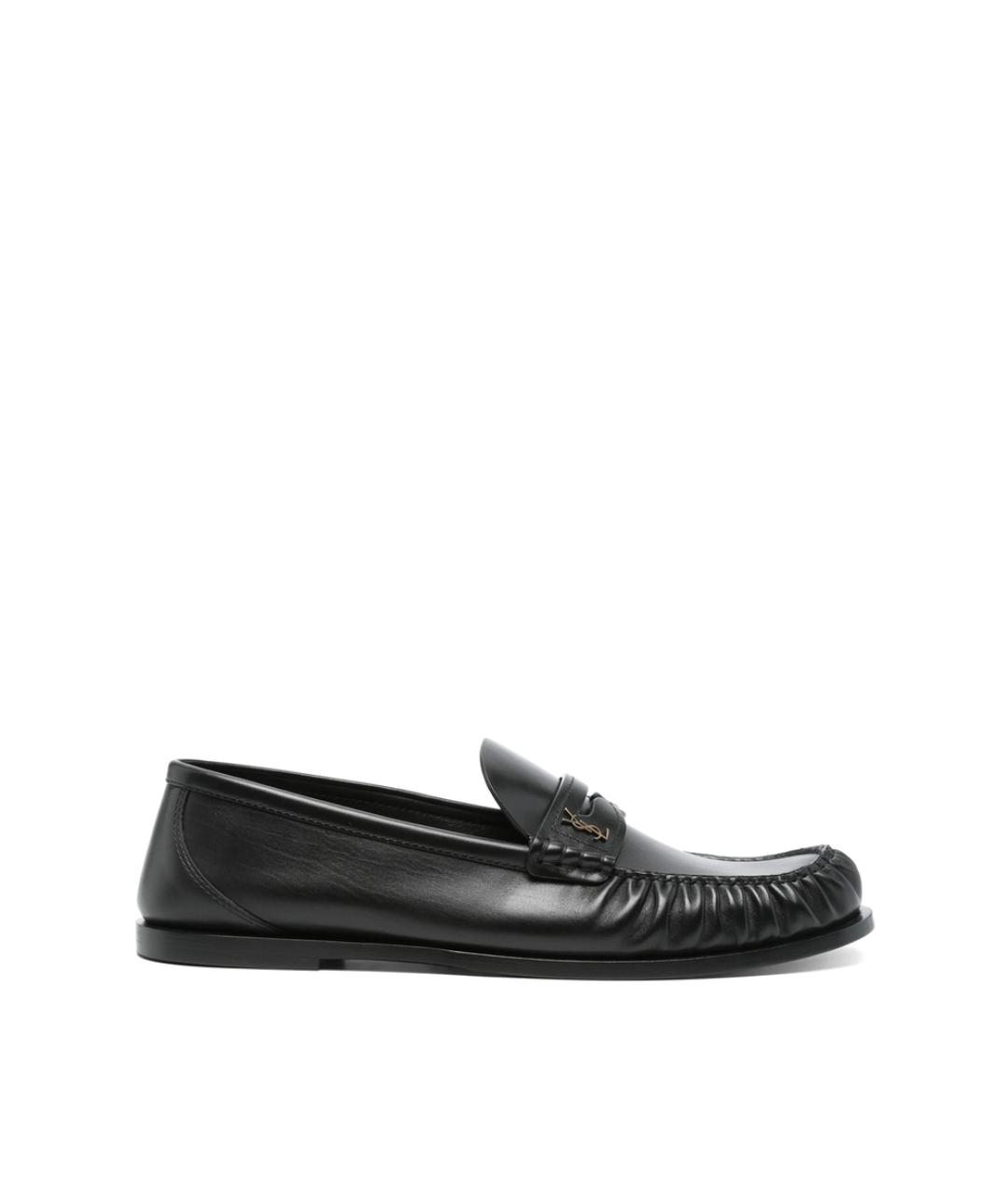 SAINT LAURENT Черные кожаные лоферы, фото 1