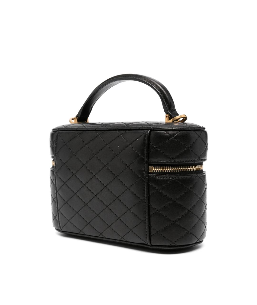 SAINT LAURENT Черная кожаная сумка с короткими ручками, фото 5