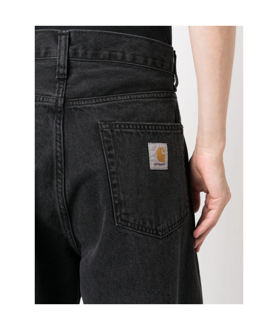 CARHARTT Черные хлопковые прямые джинсы, фото 5