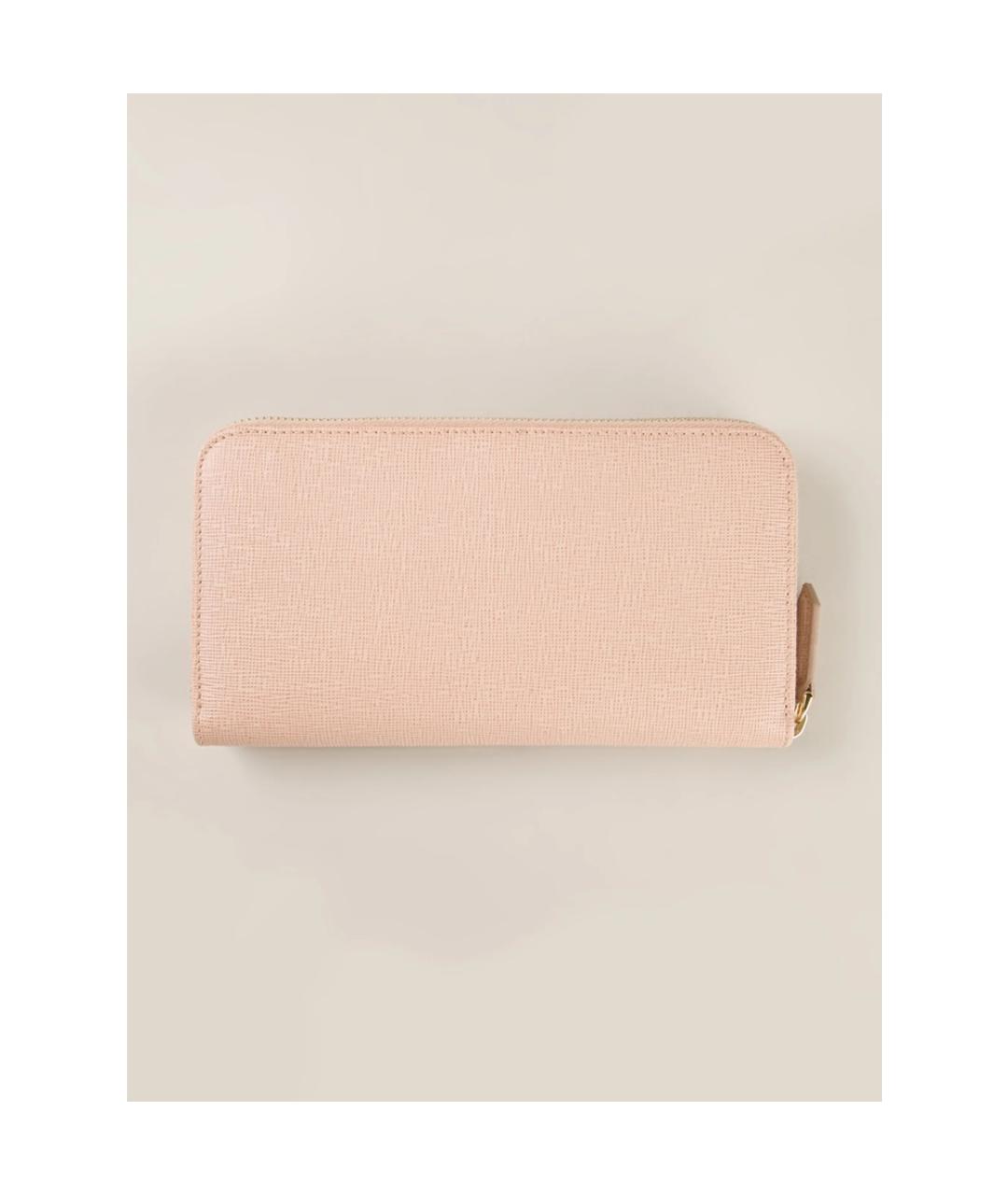 FENDI Розовый кожаный кошелек, фото 2