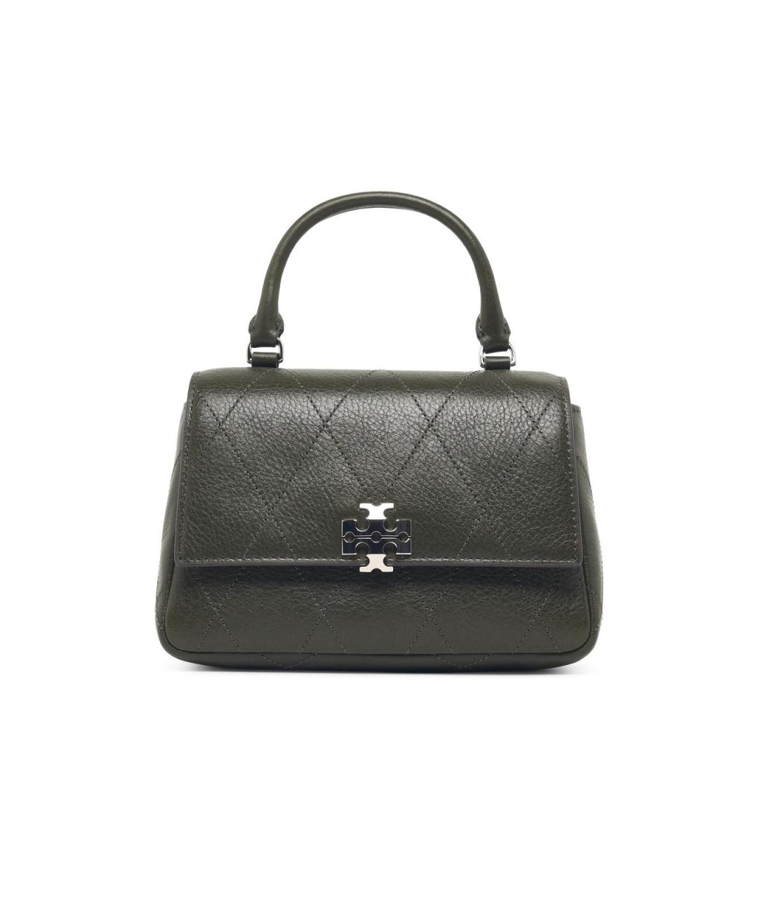TORY BURCH Зеленая кожаная сумка с короткими ручками, фото 1