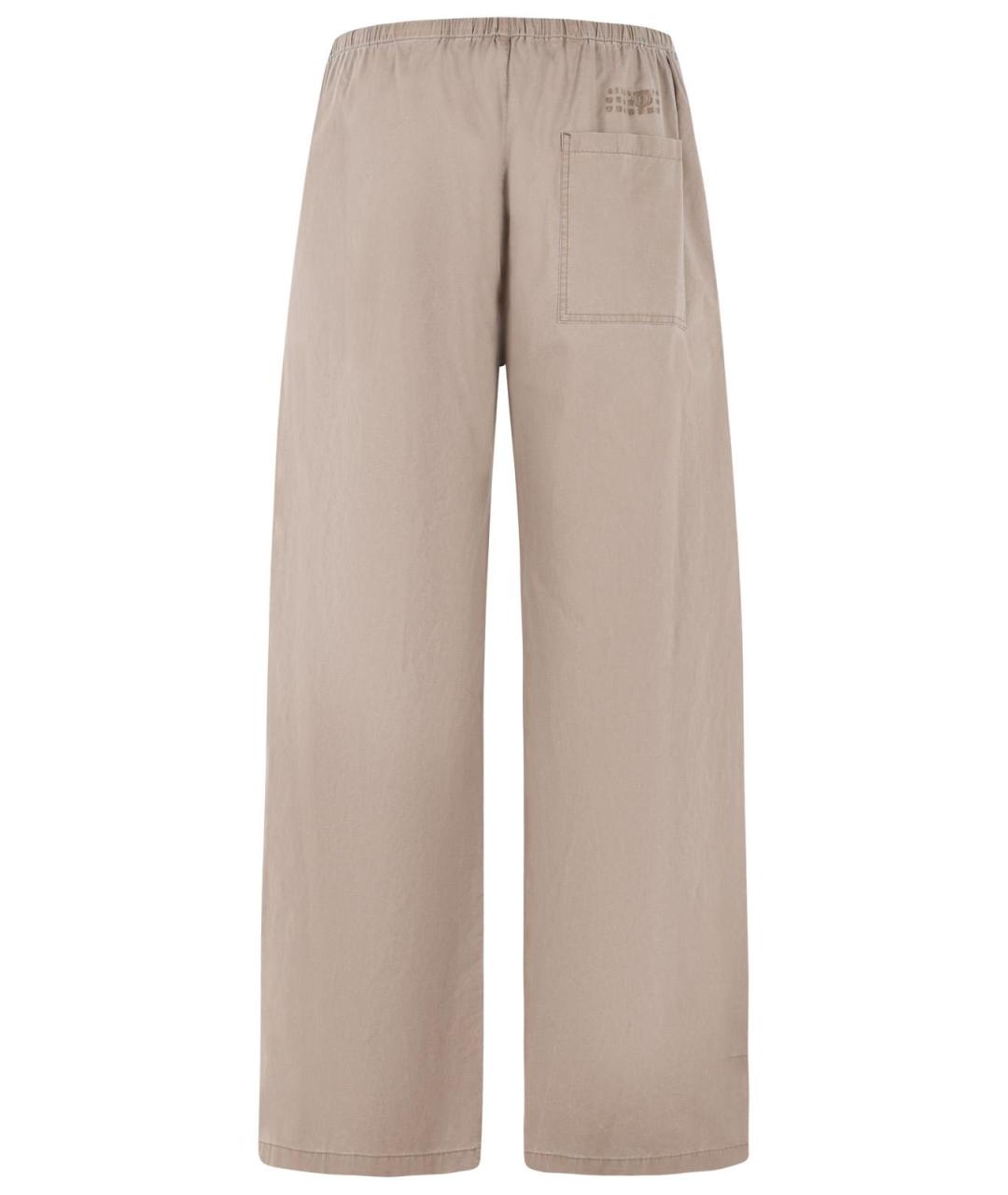 MM6 MAISON MARGIELA Бежевые хлопковые повседневные брюки, фото 3