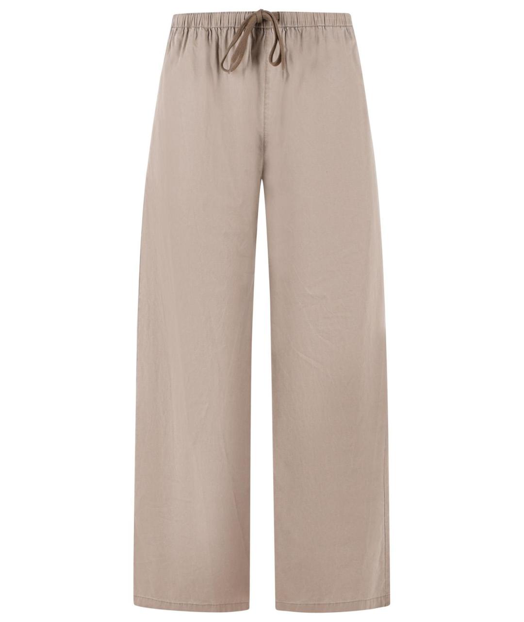MM6 MAISON MARGIELA Бежевые хлопковые повседневные брюки, фото 1