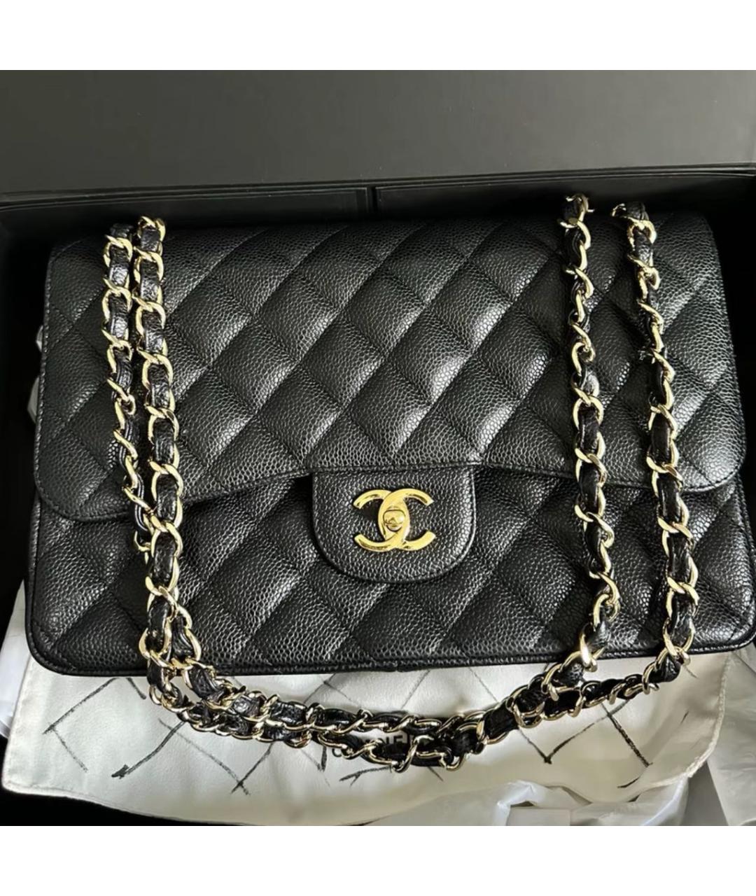 CHANEL Черная кожаная сумка через плечо, фото 2