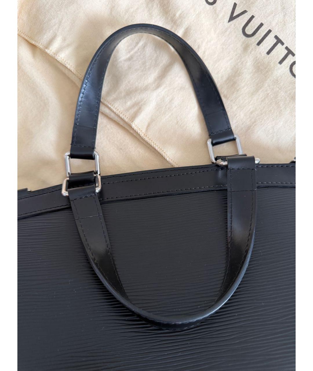 LOUIS VUITTON Черная кожаная сумка через плечо, фото 7