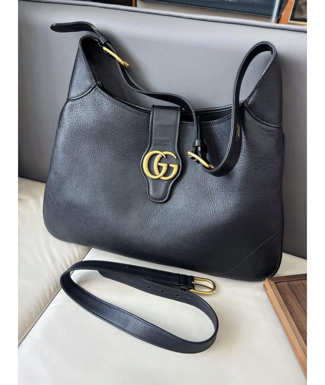 GUCCI Черная кожаная сумка через плечо, фото 9