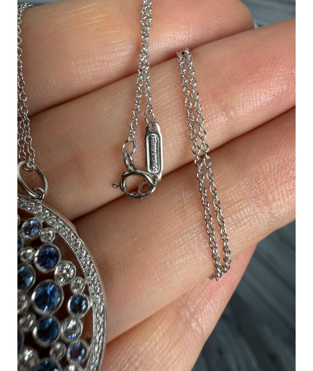TIFFANY&CO Синее колье из белого золота, фото 5