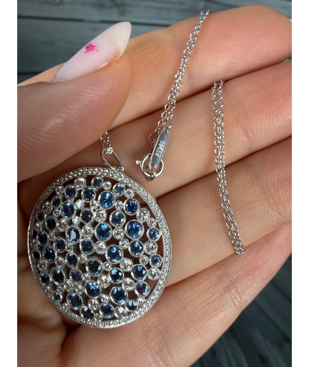 TIFFANY&CO Синее колье из белого золота, фото 4