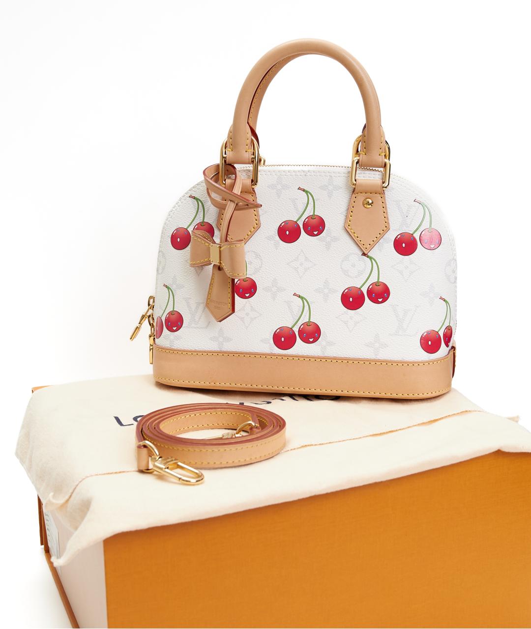 LOUIS VUITTON Белая сумка с короткими ручками из канвы, фото 6