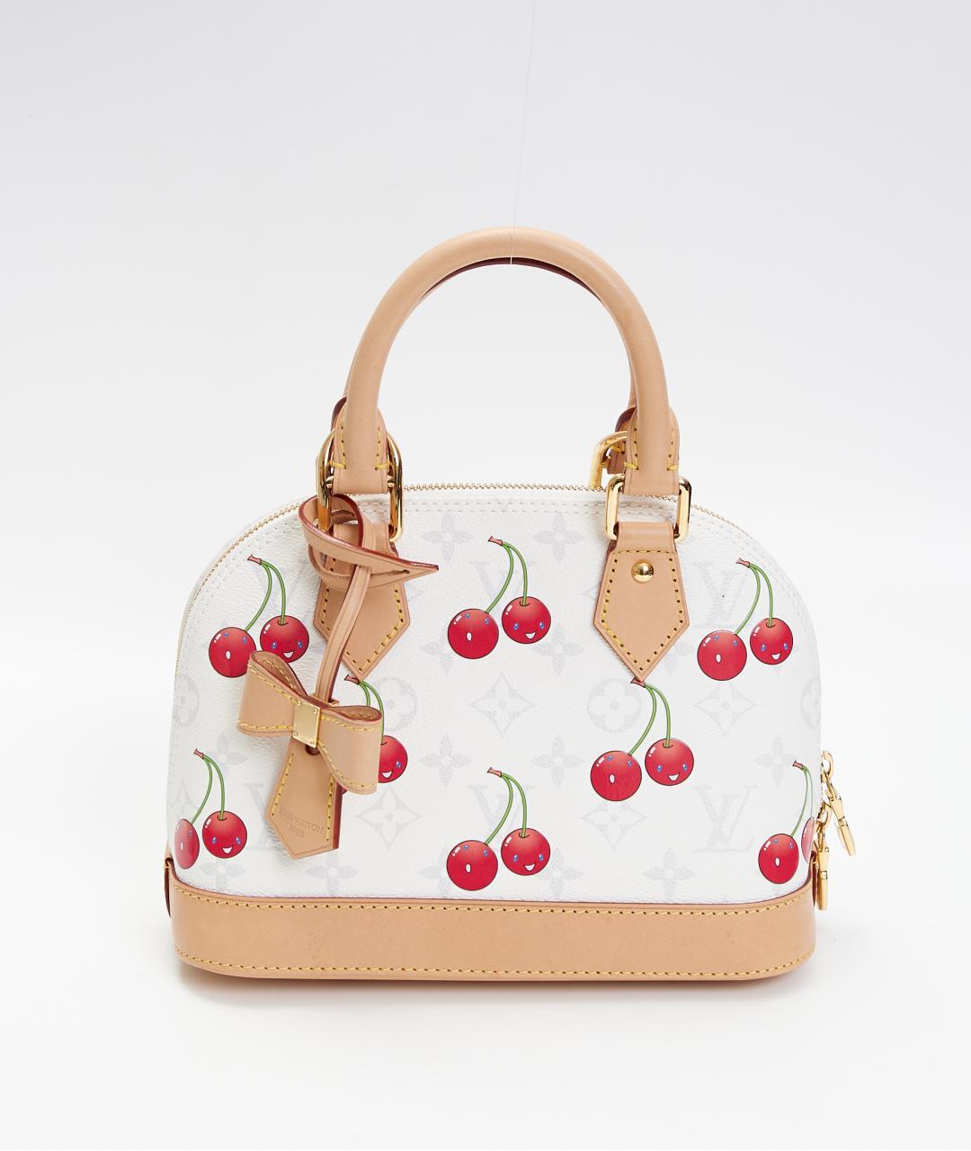 LOUIS VUITTON Белая сумка с короткими ручками из канвы, фото 3