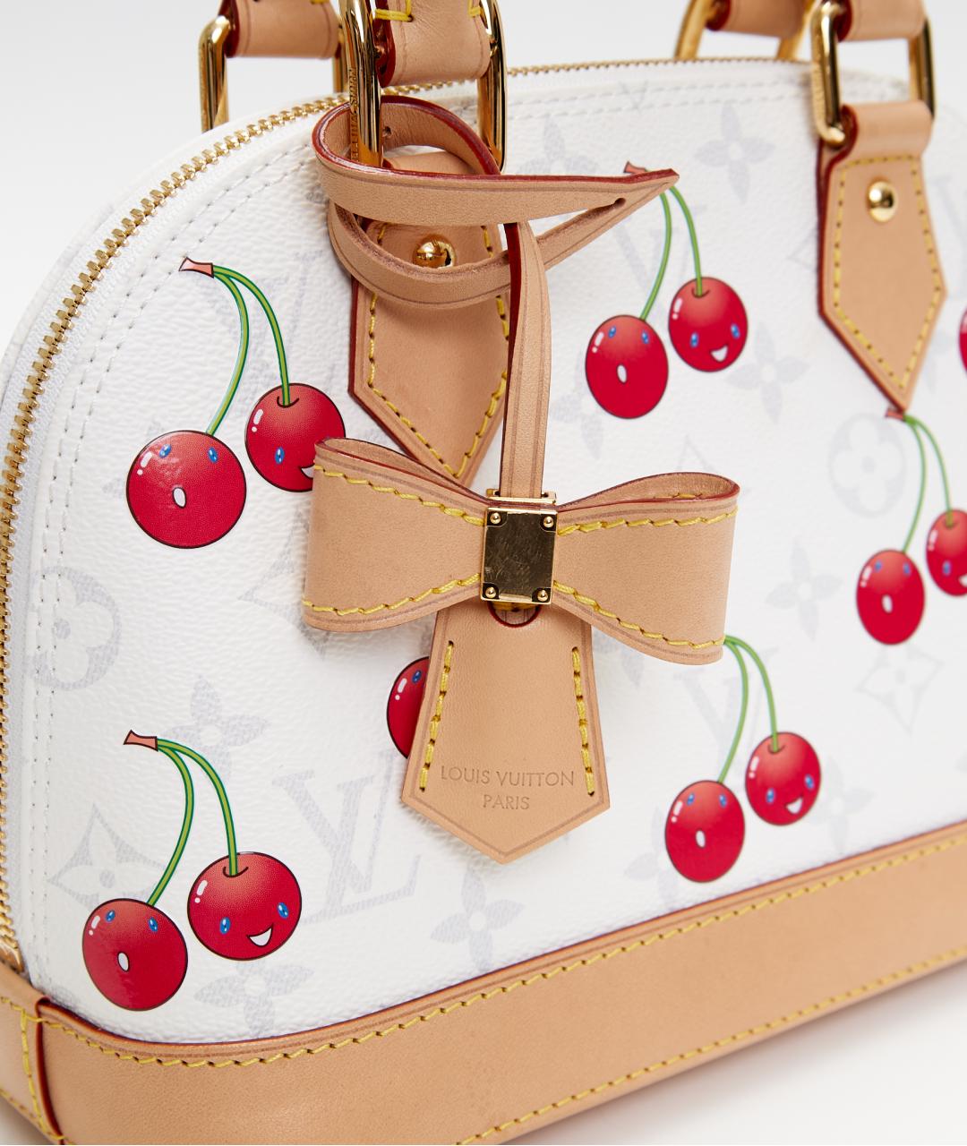 LOUIS VUITTON Белая сумка с короткими ручками из канвы, фото 4