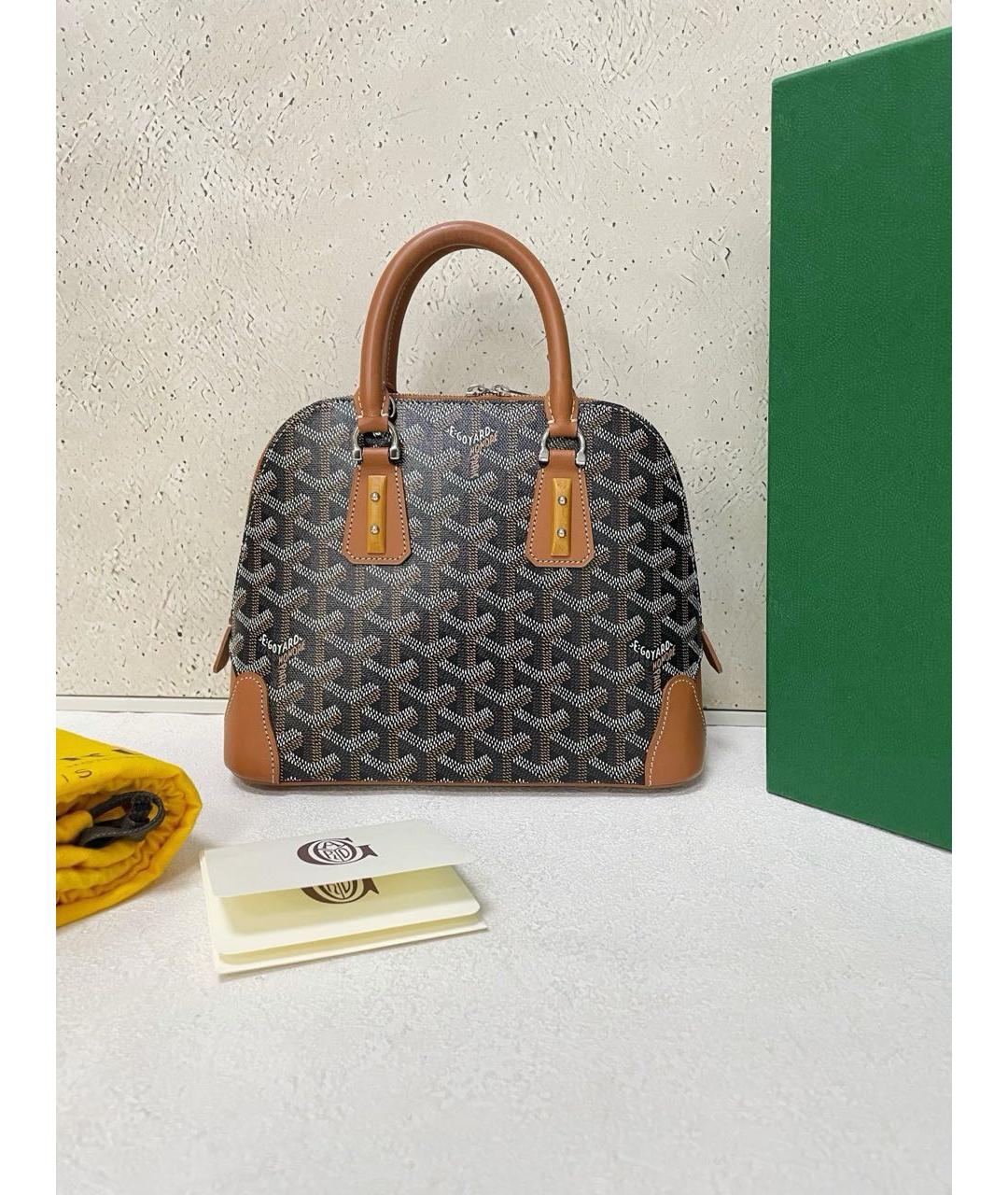 GOYARD Коричневая канва сумка с короткими ручками, фото 2