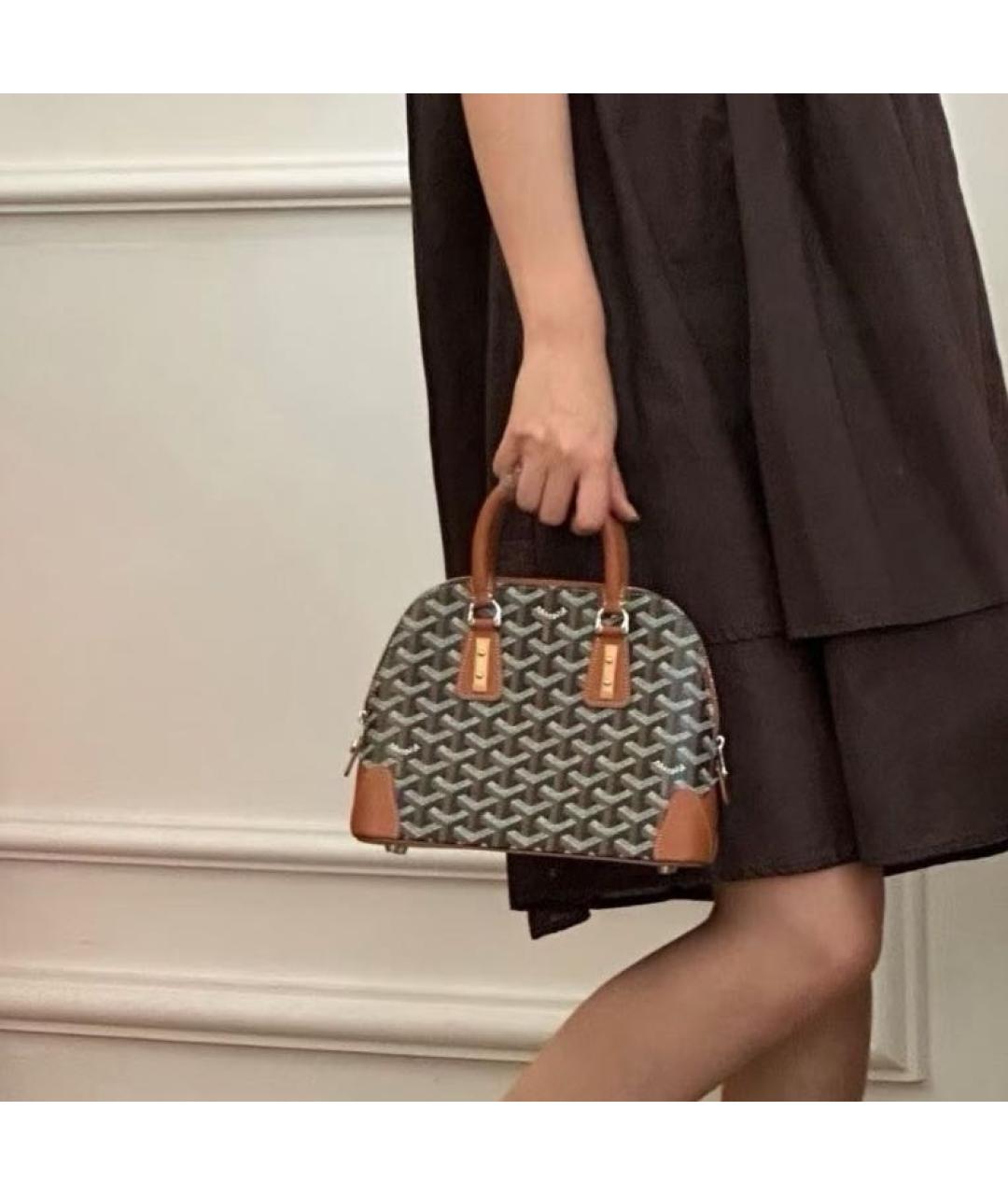 GOYARD Коричневая канва сумка с короткими ручками, фото 6