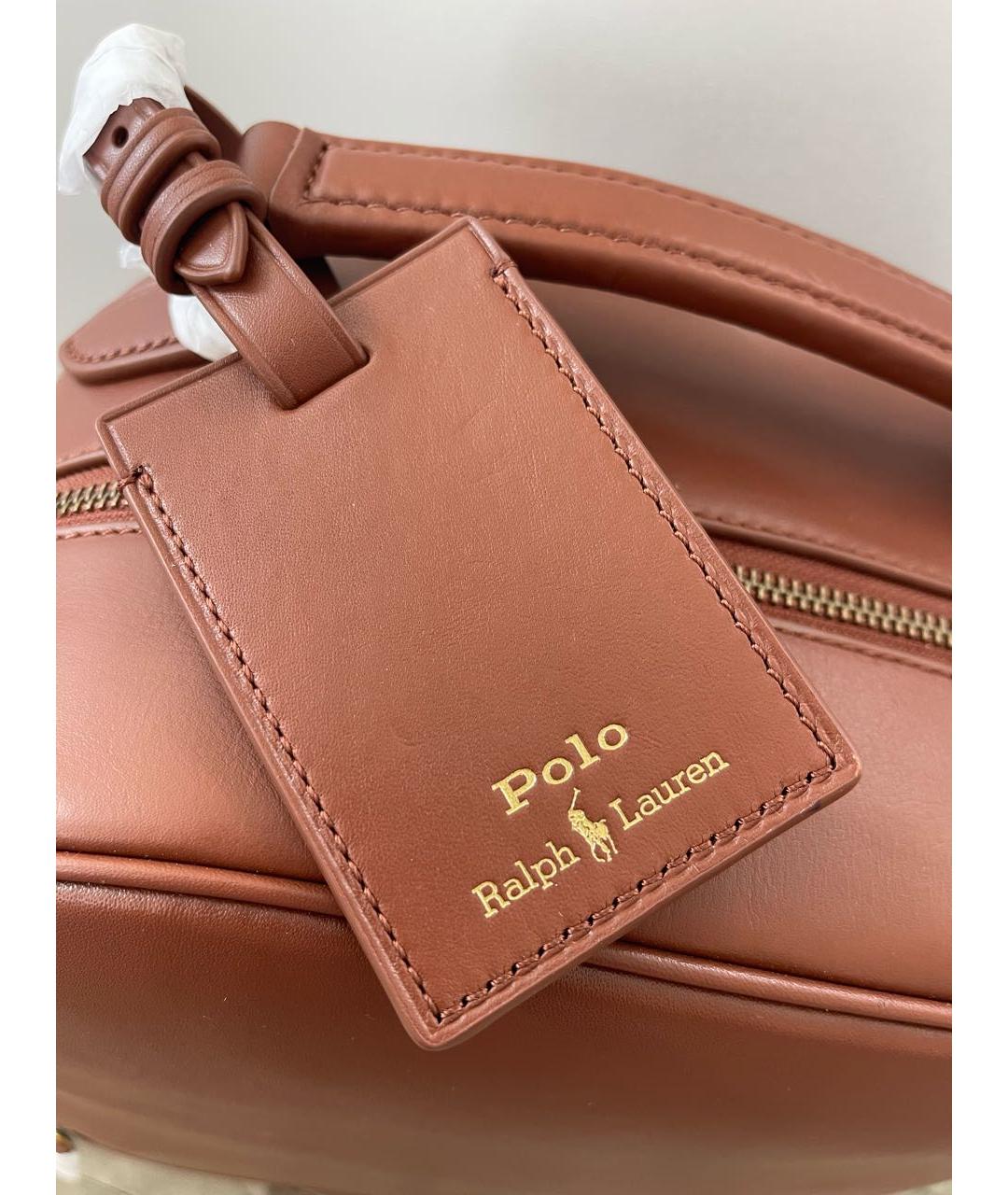 POLO RALPH LAUREN Коричневый кожаный рюкзак, фото 5