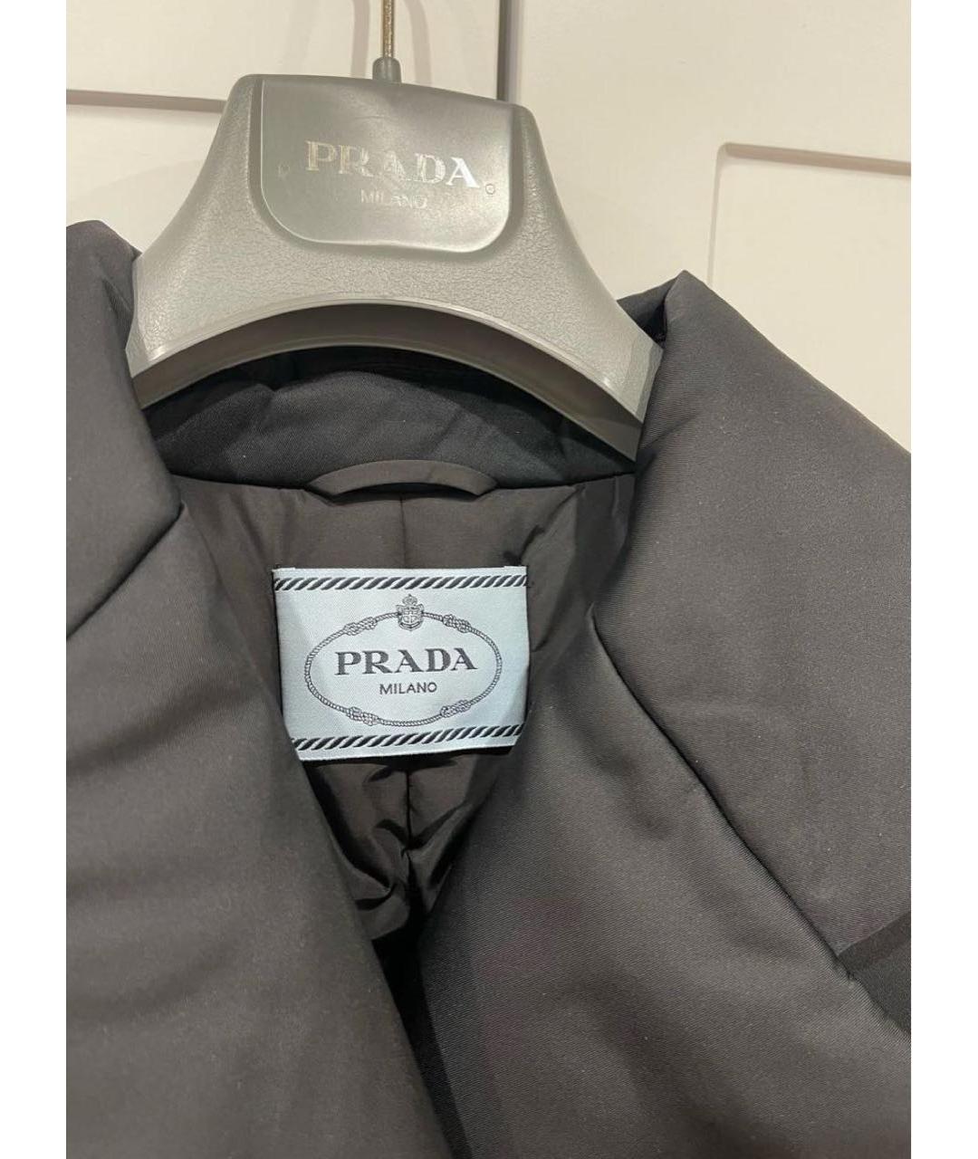 PRADA Черный нейлоновый пуховик, фото 4