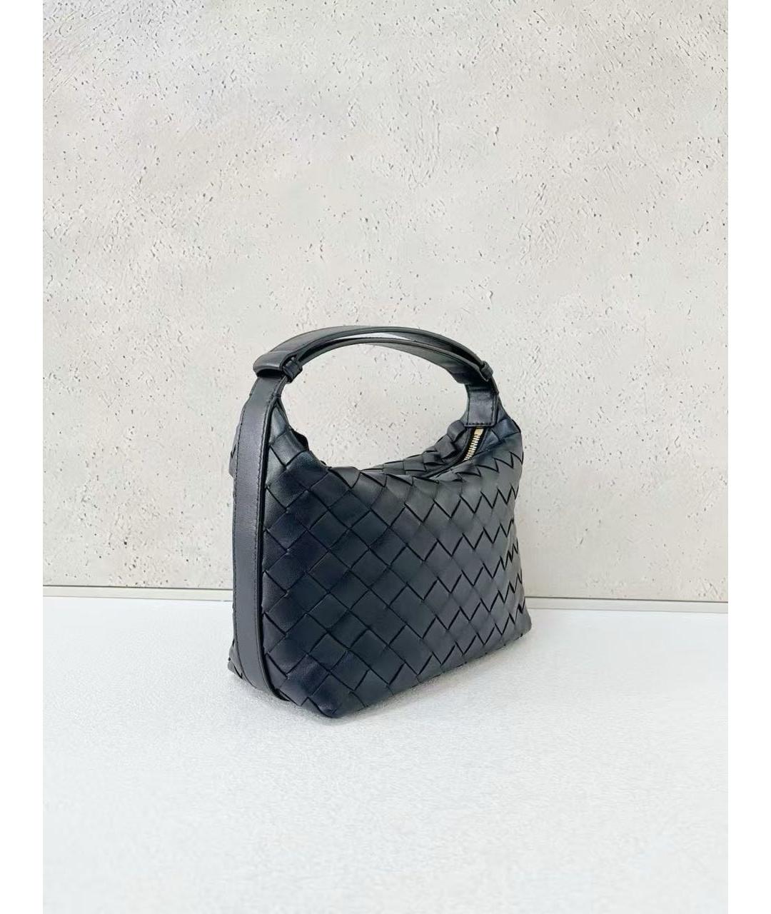 BOTTEGA VENETA Черная кожаная сумка с короткими ручками, фото 2