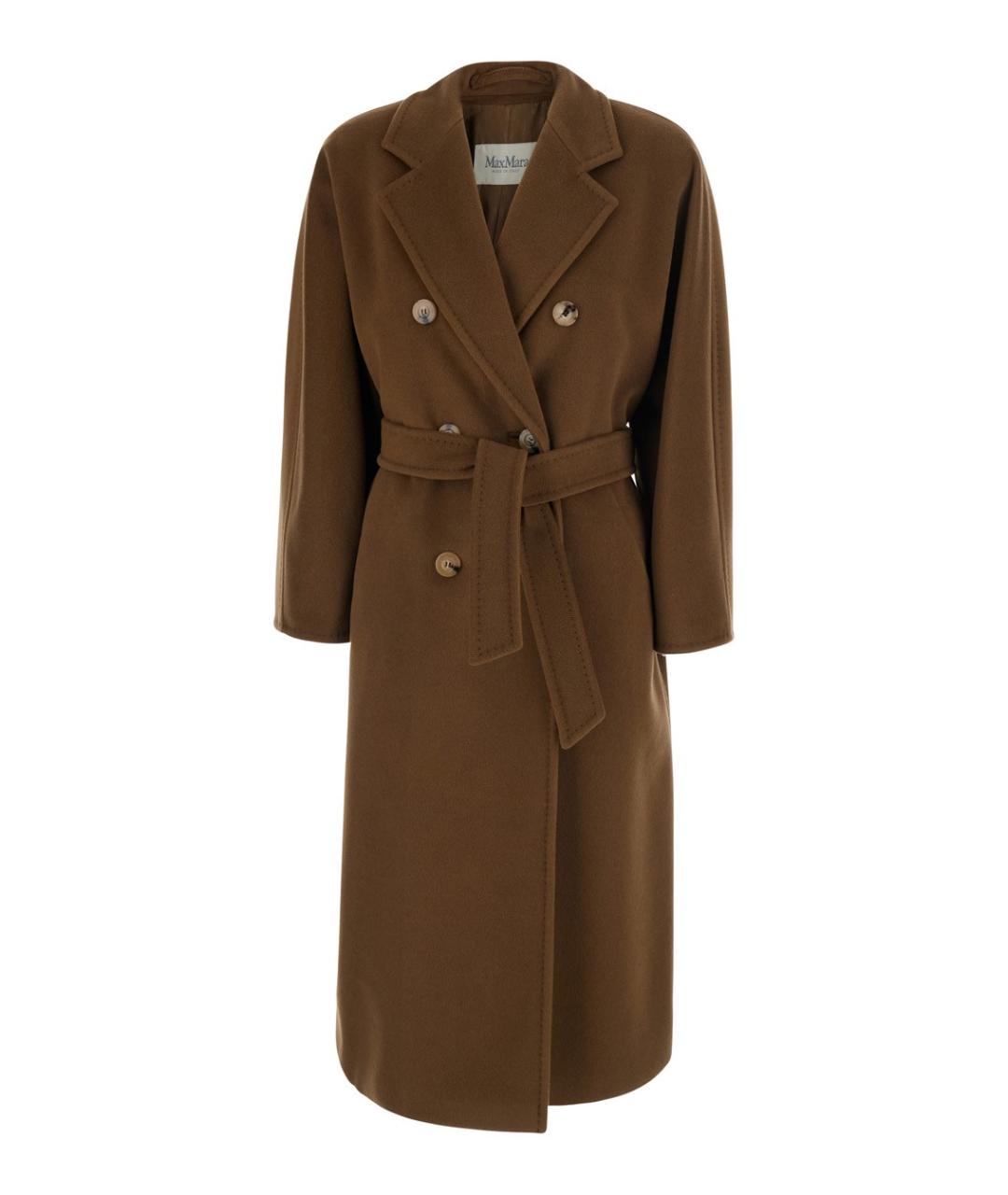 MAX MARA Коричневое шерстяное пальто, фото 1