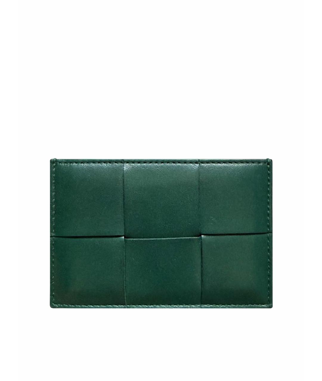 BOTTEGA VENETA Зеленый кожаный кардхолдер, фото 1