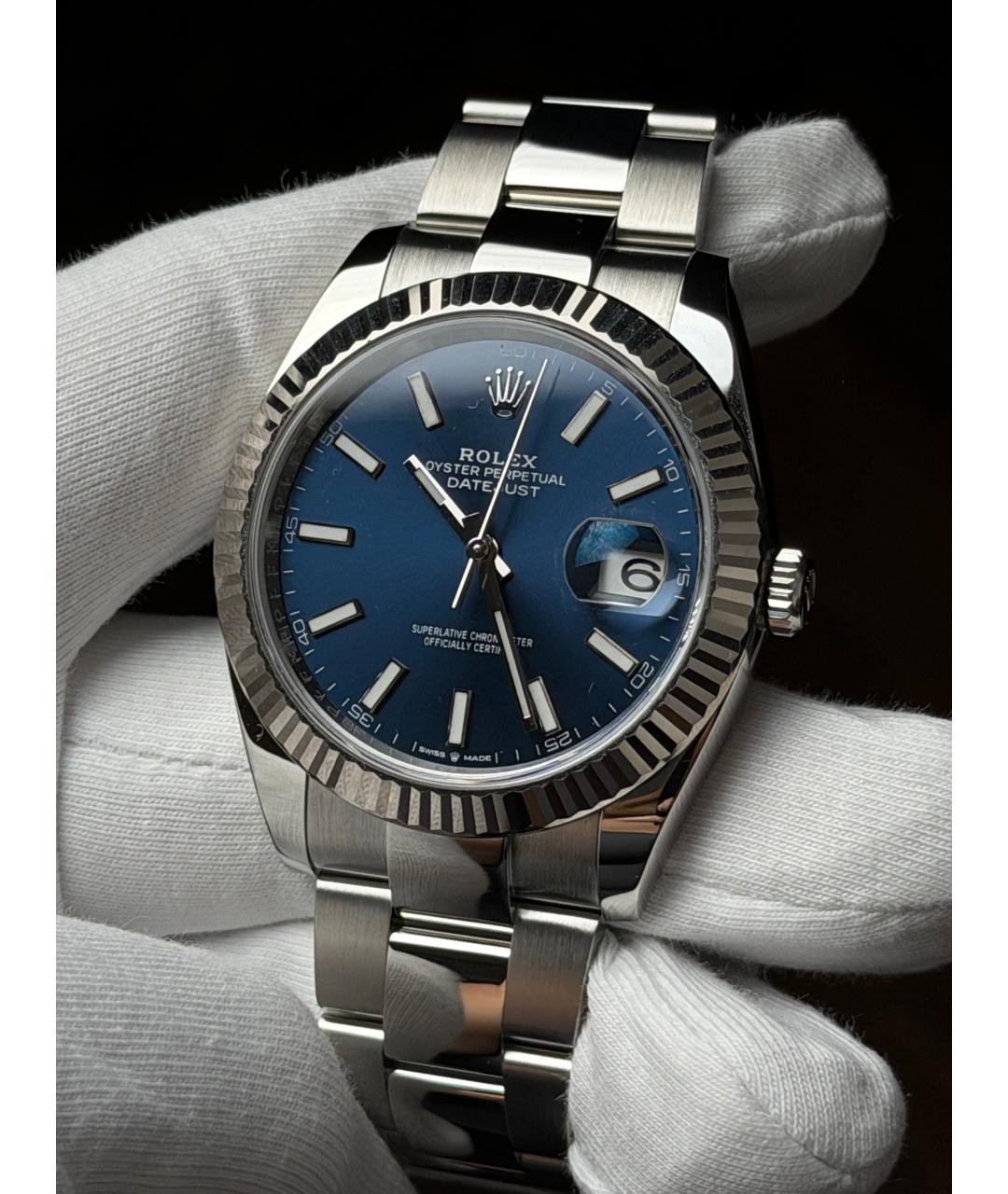 ROLEX Темно-синие часы, фото 3