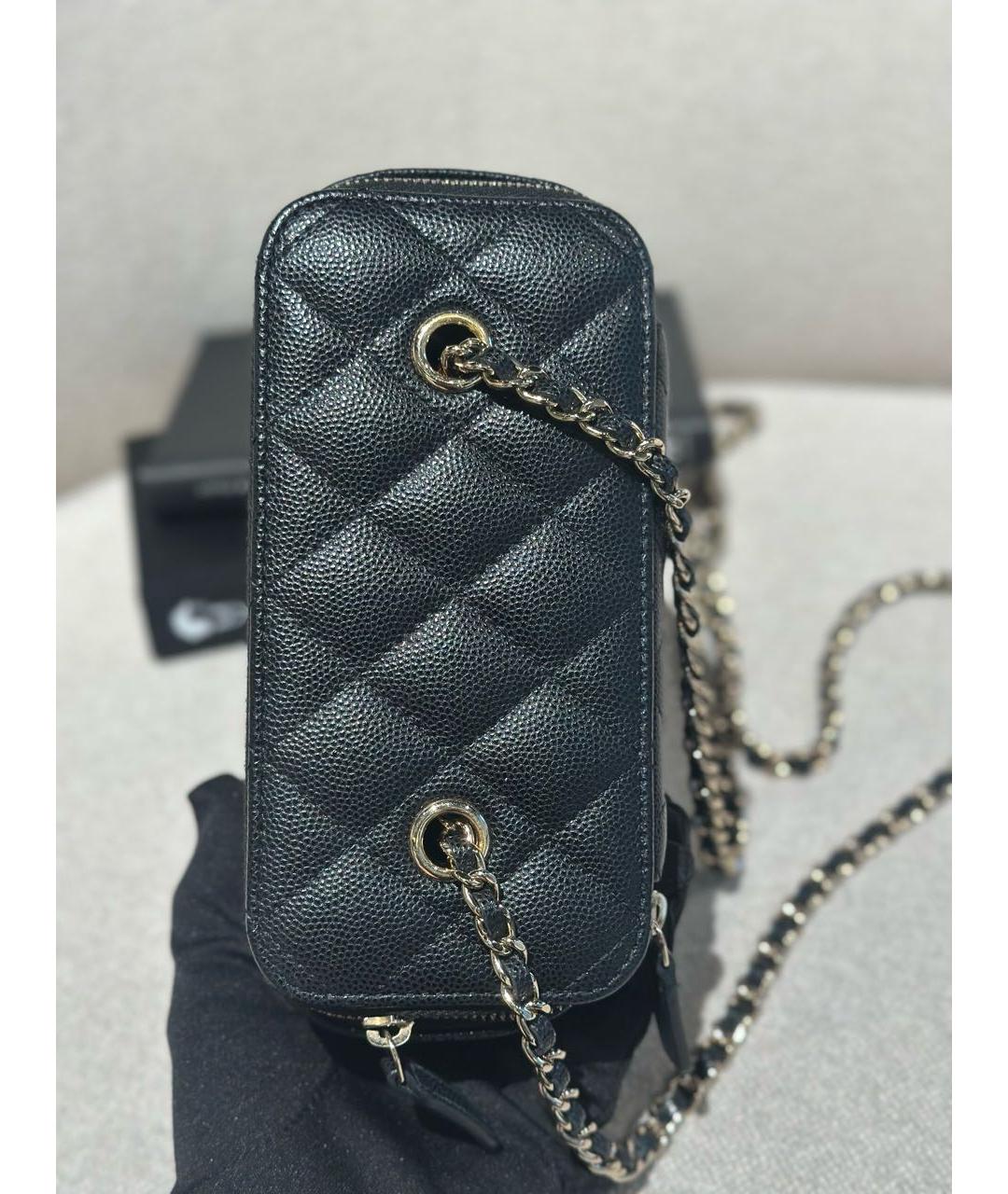 CHANEL Черная кожаная сумка через плечо, фото 6