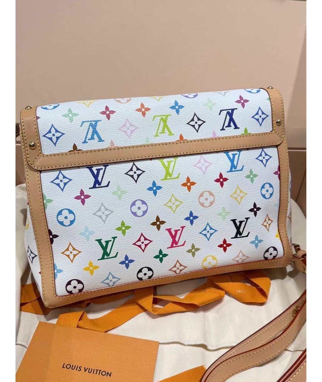 LOUIS VUITTON Белая канва сумка через плечо, фото 5