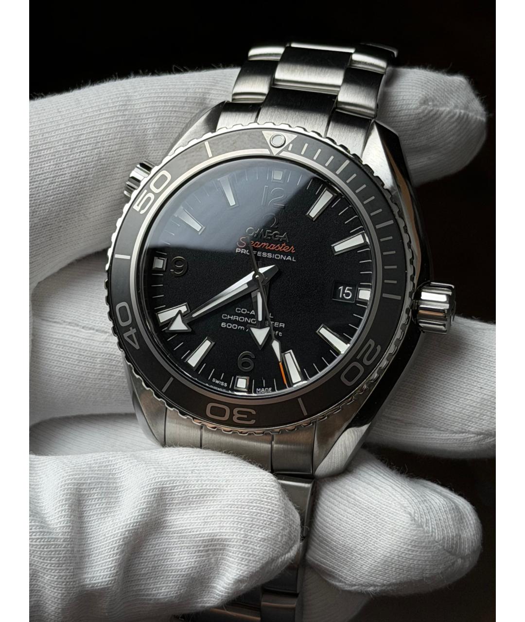 OMEGA Черные часы, фото 3
