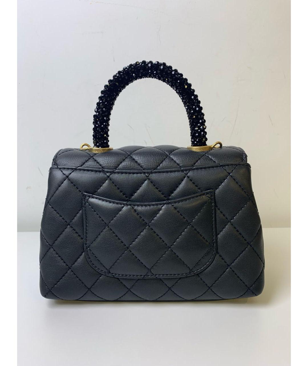 CHANEL Черная кожаная сумка с короткими ручками, фото 3