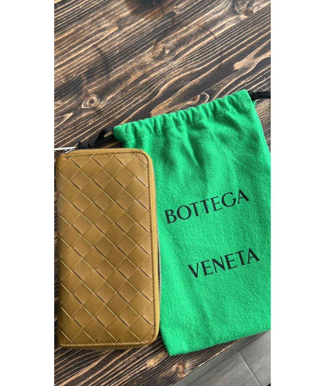 BOTTEGA VENETA Коричневый кожаный кошелек, фото 5