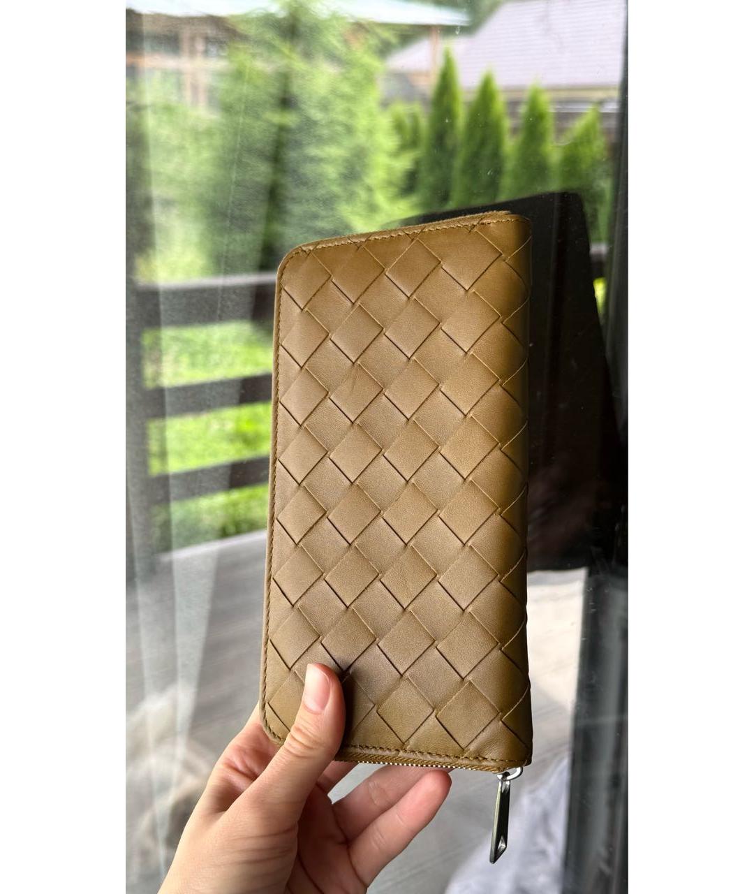 BOTTEGA VENETA Коричневый кожаный кошелек, фото 4