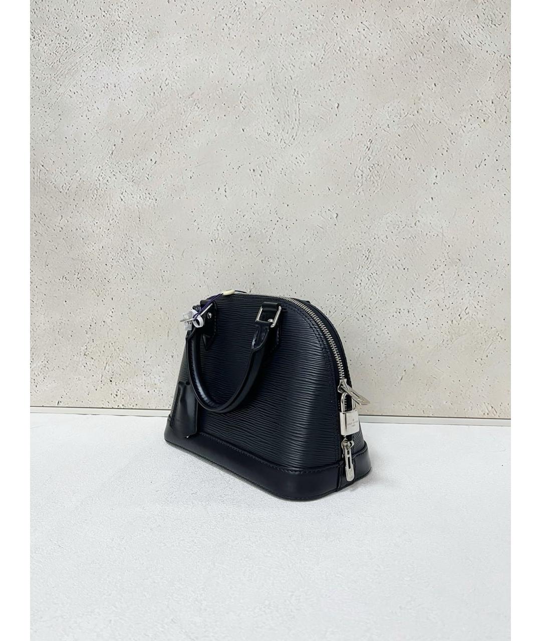 LOUIS VUITTON Черная кожаная сумка через плечо, фото 5