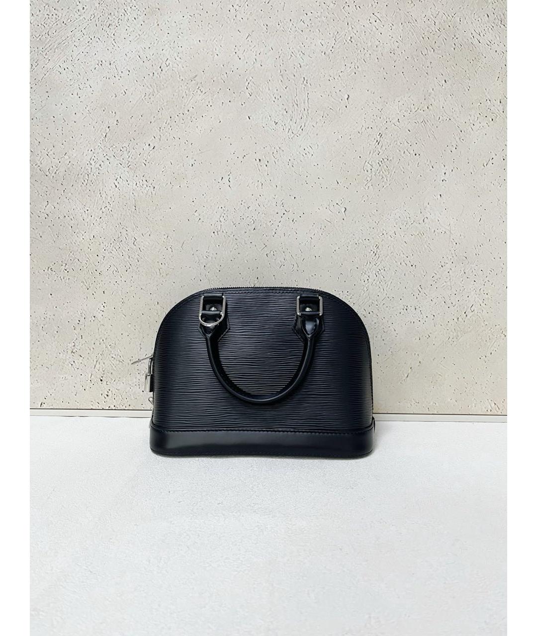 LOUIS VUITTON Черная кожаная сумка через плечо, фото 7