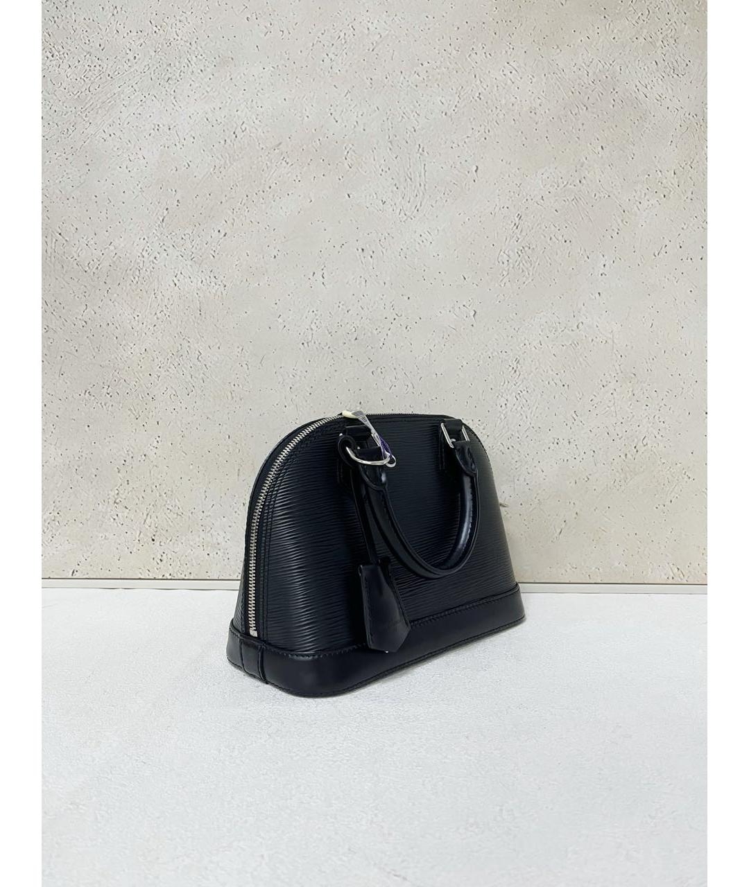 LOUIS VUITTON Черная кожаная сумка через плечо, фото 4