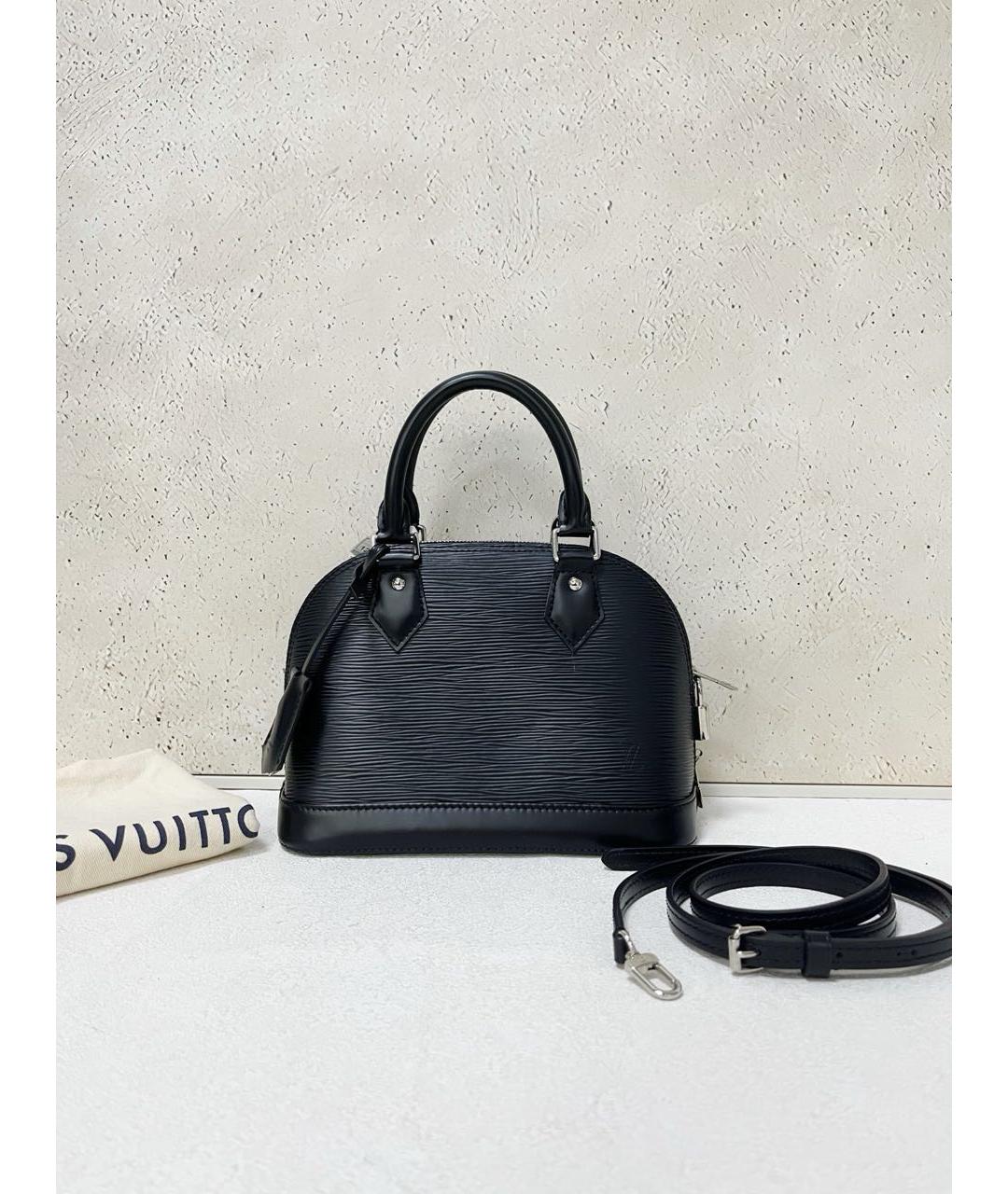 LOUIS VUITTON Черная кожаная сумка через плечо, фото 3